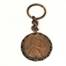 VTG Key Chain 1963 Lincoln Pennies a Day UNIPECO Elmsford NY Dollars Protection