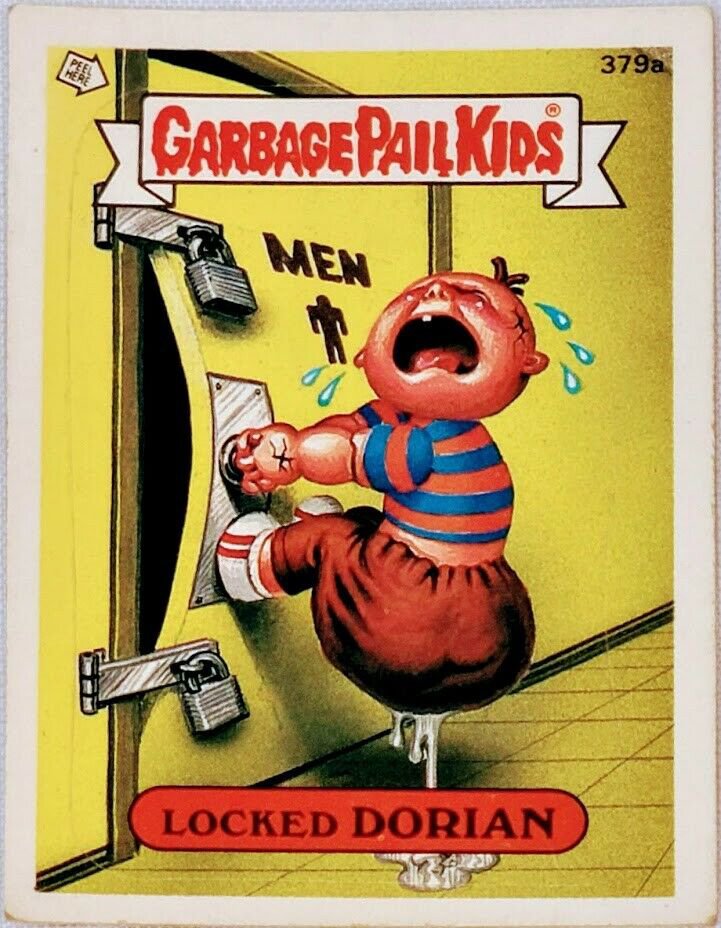 1987 Topps Garbage Pail Kids 379a Locked Dorian Sticker Card Original ...