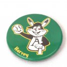 Oakland Athletics Harvey the Rabbit A's Button Pin Back