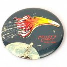 Vintage 1985 1986 Halleys Comet 3D Button Pin Pinback Badge Astronomy 3.5"