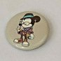 Disney Button Pin 1" Hipster Mickey Coffee Cell Phone Glasses Hat + Pinback