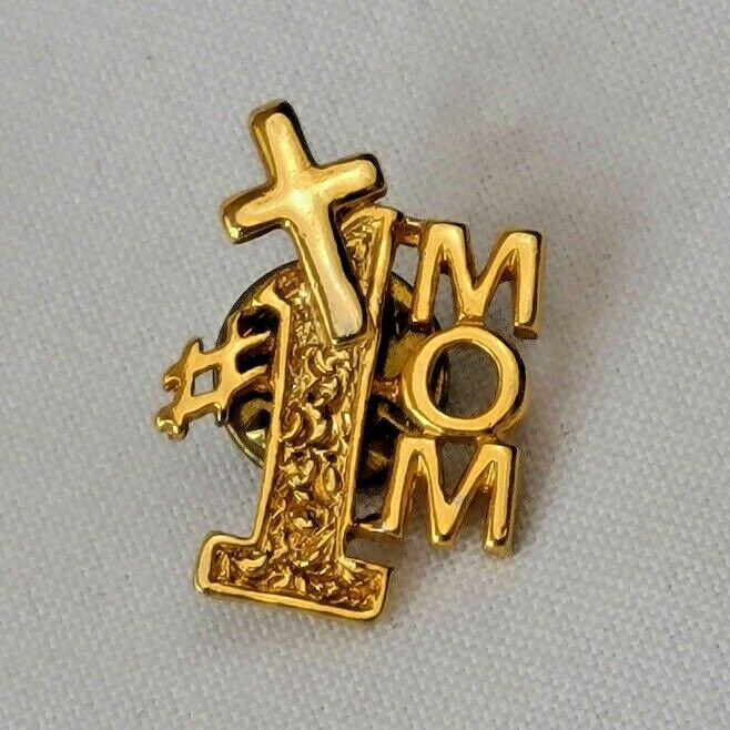 1 Mom Religious Cross Lapel Pin Christian Jesus Christ Mother's Day Gift