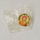 Vintage McDonald's Service With a Smile Pin Ronald McDonald Pinback New NIP