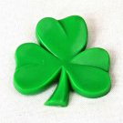 Brooch Pin Shamrock St Patricks Day 3 Three Leaf Clover Plastic 1.75" Luck Lucky