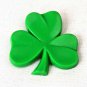 Brooch Pin Shamrock St Patricks Day 3 Three Leaf Clover Plastic 1.75" Luck Lucky
