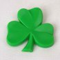 Brooch Pin Shamrock St Patricks Day 3 Three Leaf Clover Plastic 1.75" Luck Lucky