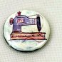 Vintage Button Pin Sewing Machine Pastel Americana Hand Drawn Pinback