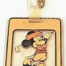 Vintage Walt Disney World Mickey Mouse Tee Time Plastic Golf Bag Luggage Tag