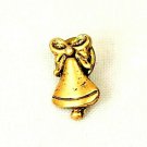 Vintage Lapel Pin Brooch Christmas Bell Gold Tone Brooch Pinback