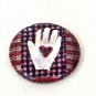 Vintage Button Pin Heart Hand Pastel Americana Art Pinback