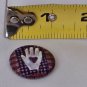 Vintage Button Pin Heart Hand Pastel Americana Art Pinback