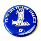 Vintage Button Pin Pinback Texas High School Football Sting The Yellow Jackets