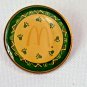 Mcdonald's Crew Lapel Pin Round Green Red Yellow Paw Prints In Circle