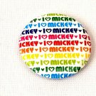 Vintage Disney Hidden I Heart Love Mickey Mouse Multi Color Pickback Button Pin