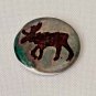 Vintage Button Pin Moose Pastel Americana Art Pinback