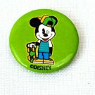 Vintage Disney Button Pin Skater Mickey Mouse Skateboard Skate