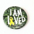 2012 Limited Edition Helzberg's Diamond I Am Loved 1" Pin Pinback Military Camo