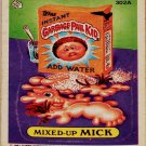 1987 Garbage Pail Kids 8th Series 8 Card #302a Mixed Up Mick Sticker Card GBK