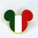 Country Flag Icon Walt Disney Pin Mickey Head Ears Italy Italian Pinback 2008