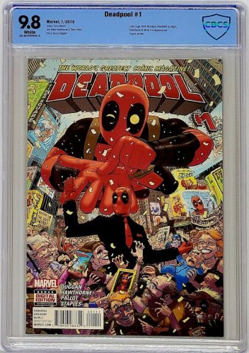 Deadpool #1 Marvel 2016 CBCS 9.8 Tony Moore Cover Equals Top CGC Census Grade