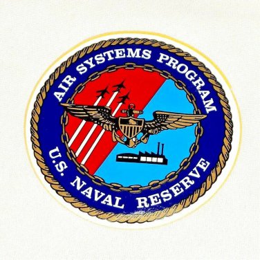 US Naval Reserve Air Systems Program Decal Sticker ~ 4"