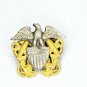 Vintage US Navy Officer Garrison Cap Hat Badge Pin 1.25" Gold & Silver Tone USN