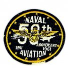 Vintage 1961 50th Anniversary Naval Aviation 1911-1961 Blue Gold White Patch USN