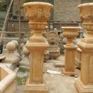 Hand Carved Black Marble Urns Planter 74"