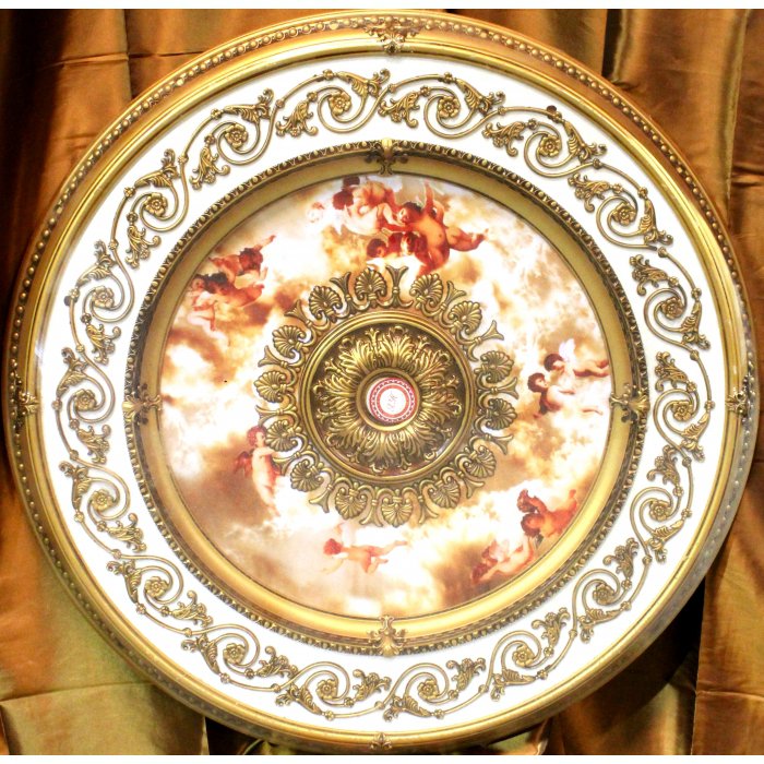 White And Gold W Pink Cherub Ceiling Medallion Round Circle 43 New White And Gold W Pink Cherub Ceiling Medallion Round Circle 43 New Home Decor
