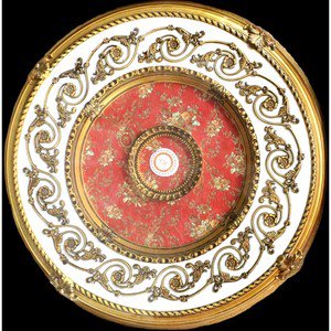 Gold/White w/ Red Pattern Insert Ceiling Medallion  Round 31"
