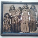 Indian Tribal Ladies Rare Photograph, Vintage Photo in Old Wooden Frame #2733