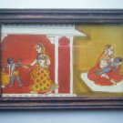 Miniature Old Religious Painting's  Print in Old Wooden Frame India Art #2841