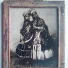 Indian Village Lady Woman Photograph, Vintage Photo in Old Wooden Frame #2729