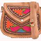 Retro Original Handmade Embroidered Leather Bag, Woman Girls Purse Unique #148