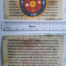 Original Antique Old Manuscript Jainism Cosmology New Hand Painting Rare #616