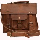 11" Classic Original Handmade Leather Bag, Unisex Office Satchel Laptop Bag #160