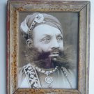 Indian Maharaja Rare Framed Photograph, Vintage Photo in Old Wooden Frame #2689