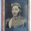 Indian Maharaja Rare Framed Photograph, Vintage Photo in Old Wooden Frame #2716