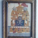 Jain God Original Old Vintage Print in Old Wooden Frame Religious Art #2807