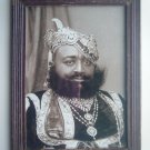 Indian Maharaja Rare Framed Photograph, Vintage Photo in Old Wooden Frame #2696