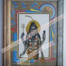 Hindu Lord Shiva Vintage Old Religious Print in Old Wooden Frame India Art #2394