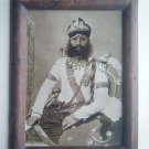 Indian Maharaja Rare Framed Photograph, Vintage Photo in Old Wooden Frame #2701