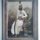 Indian Maharaja Rare Framed Photograph, Vintage Photo in Old Wooden Frame #2693