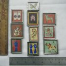 Decorative Freeze Magnets Hand Color Painting Metal Frame Lot of 10 Pcs Rare#066