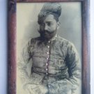 Indian Maharaja Rare Framed Photograph, Vintage Photo in Old Wooden Frame #2715