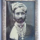 Indian Maharaja Rare Framed Photograph, Vintage Photo in Old Wooden Frame #2708