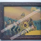 Hindu God Krishna Nice Old Religious Print in Old Wooden Frame India Art #2450