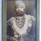 Indian Maharaja Rare Framed Photograph, Vintage Photo in Old Wooden Frame #2685