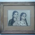 Original Old Hand Coloured Photograph, Vintage Photo in Old Wooden Frame #2671