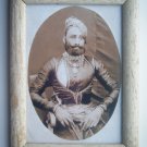 Indian Maharaja Rare Framed Photograph, Vintage Photo in Old Wooden Frame #2691